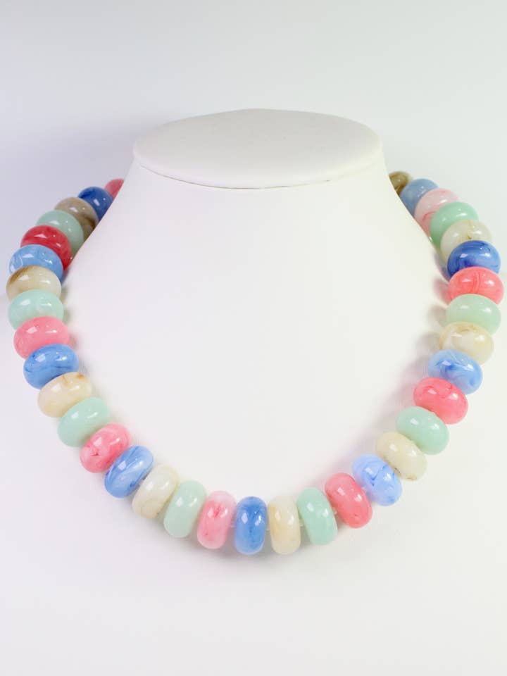 Pipestone Marble Beaded Necklace Multi for wholesale by Caroline Hill