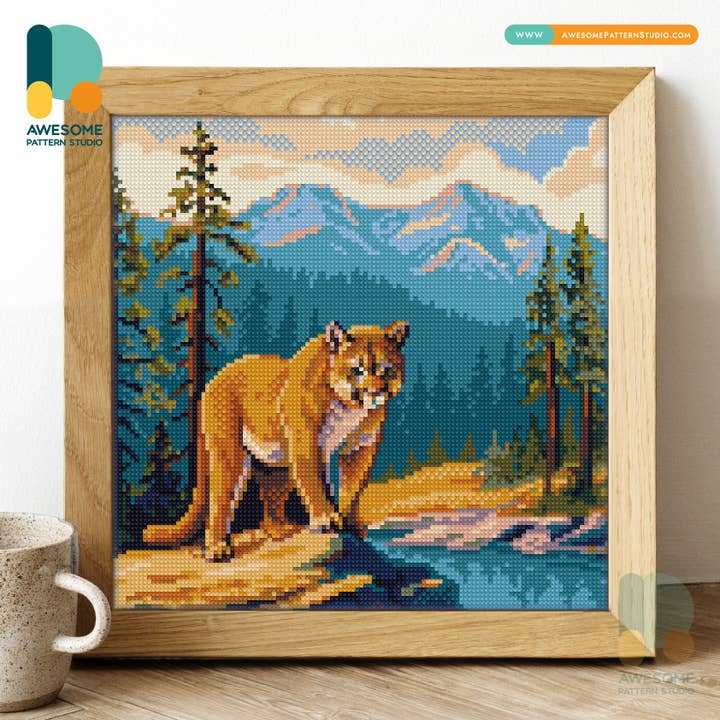 Yellowstone National Park DS3083, Diamantschilderij - 120x120 voor wholesale door Awesome Pattern Studio