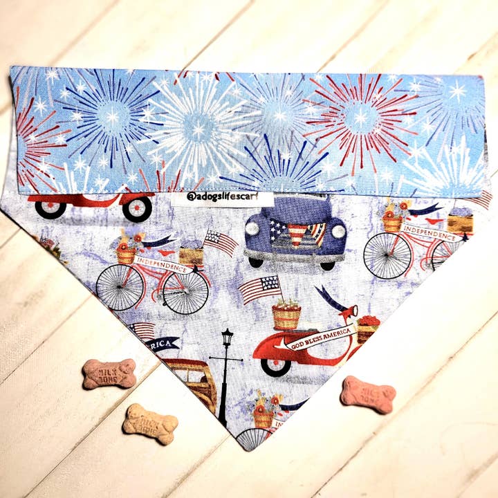 Auto Independence Patriotic Scarf for wholesale by adogslifescarf