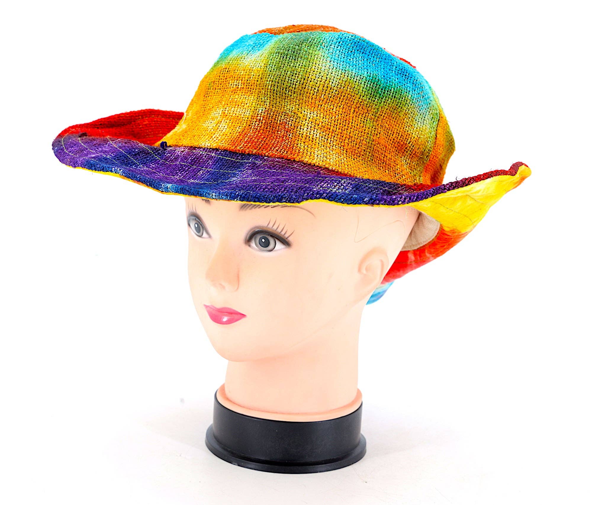 Himalaya Handmade - Vente Bob – femme - Chapeau bohème hippie tie-dye fait main à 100% chanvre5