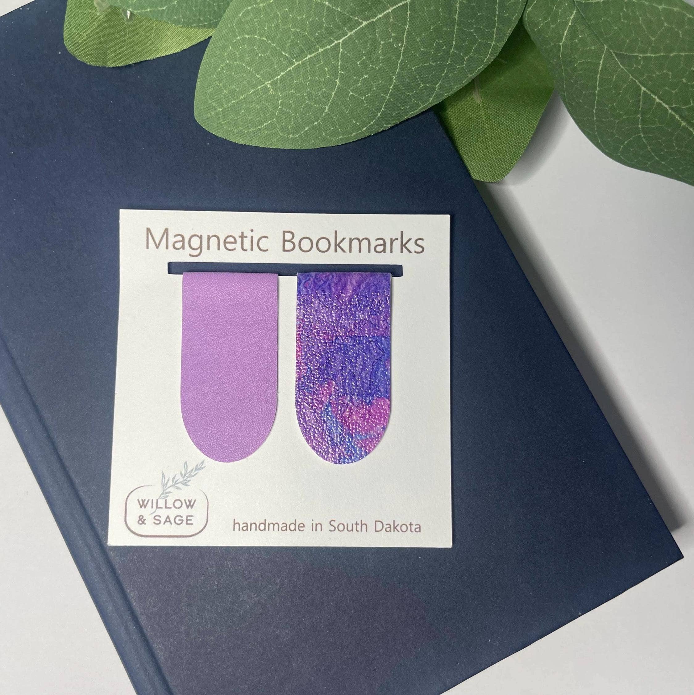 Willow & Sage - Wholesale Bookmark - Purple Magnetic Bookmark Pair 3