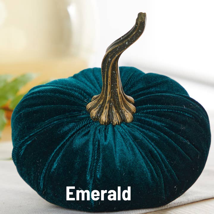 Your Heart's Content - Wholesale Decorative Tabletop Object - Pumpkin Large Velvet, Fall Mantel Decor, Halloween Table16