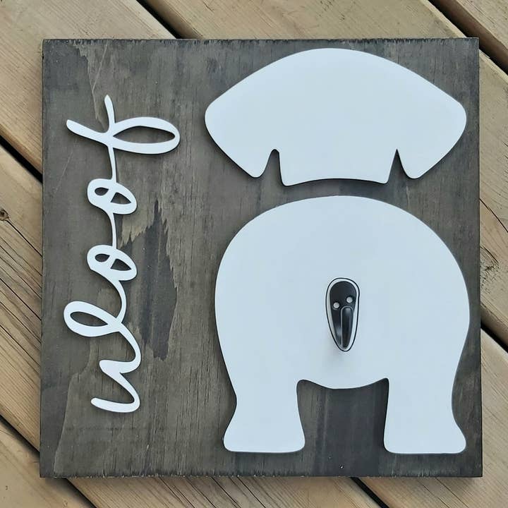 Dog 3D Leash Sign for wholesale by Crafty Crystal