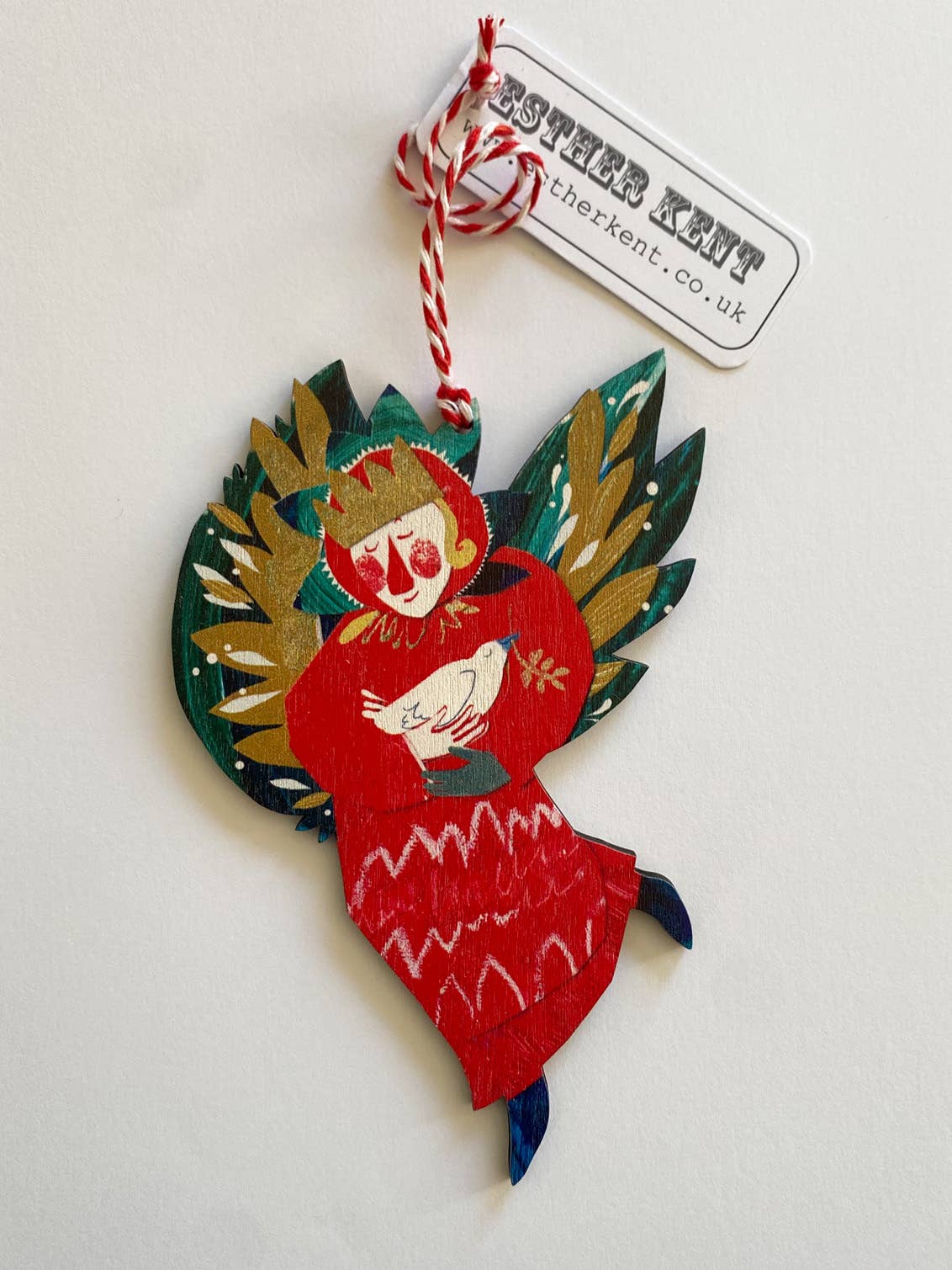Esther Kent Design – wholesale Ornament – Peace Angel Wooden Decoration2