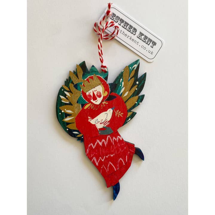 Esther Kent Design – wholesale Ornament – Peace Angel Wooden Decoration2