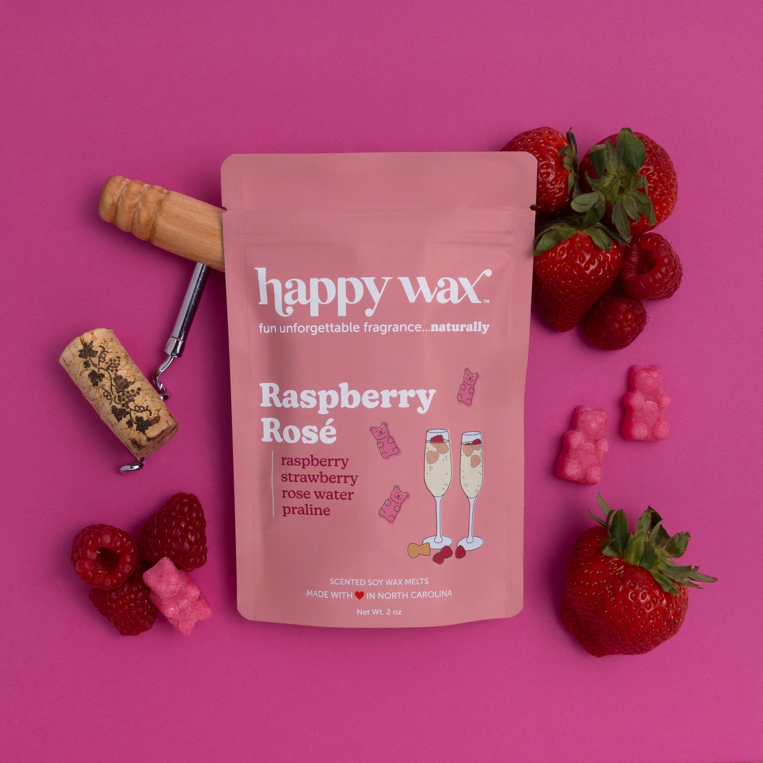 Happy Wax - Wholesale Wax Melt - Raspberry Rose Wax Melts - Sample Pouch (2 oz)1