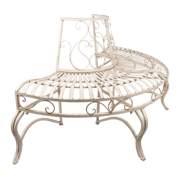 Clayre & Eef - Wholesale Bench - 5Y1058 Garden Bench 139x49x78 cm White Iron Outdoor Bench