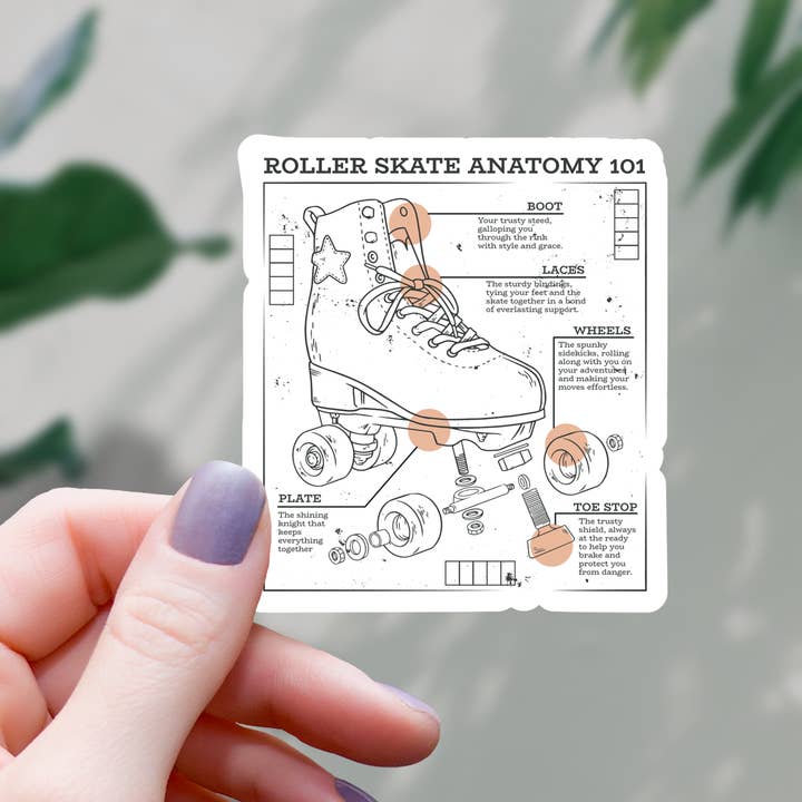 Mimic Gaming Co - Wholesale Sticker - Roller Skate Anatomy Sticker - 3"
