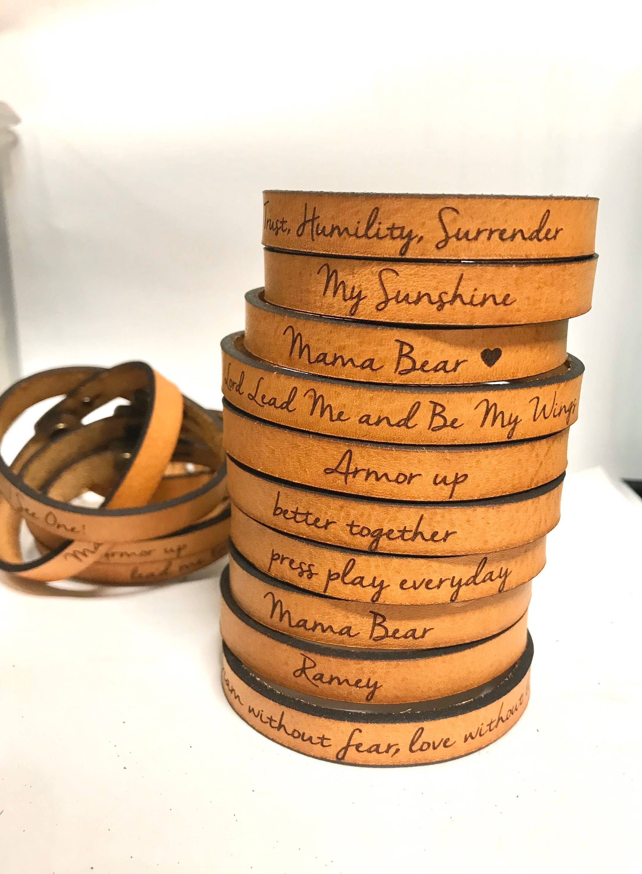 New Market Farmhouse – wholesale Manschettarmband – Anpassad formulering Tunt läderarmband8