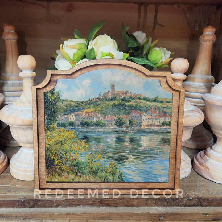 Redeemed Decor - Wholesale Decorative Tabletop Object - Provincial Riverside Village Framed Art