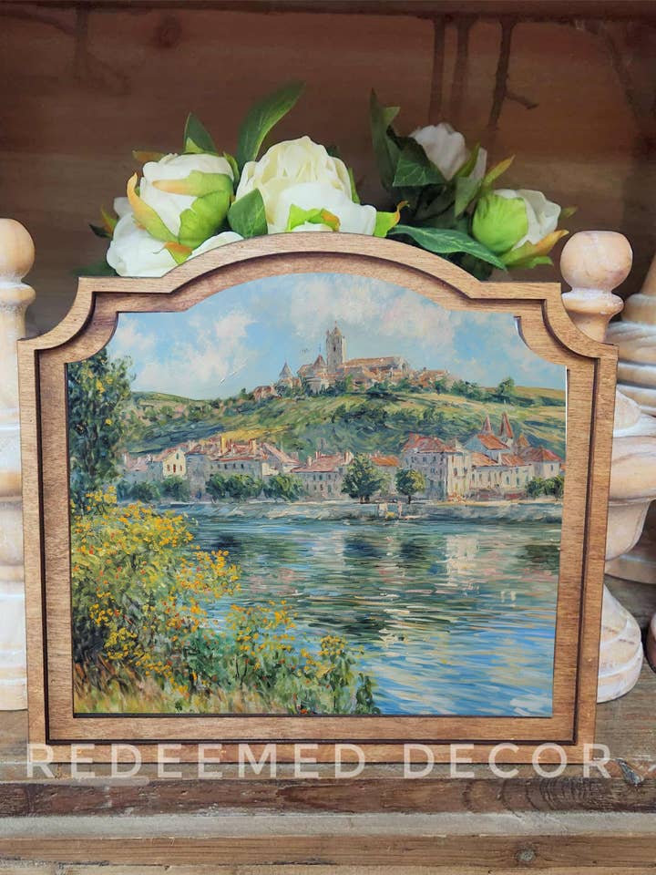 Provincial Riverside Village Framed Art for wholesale by Redeemed Decor