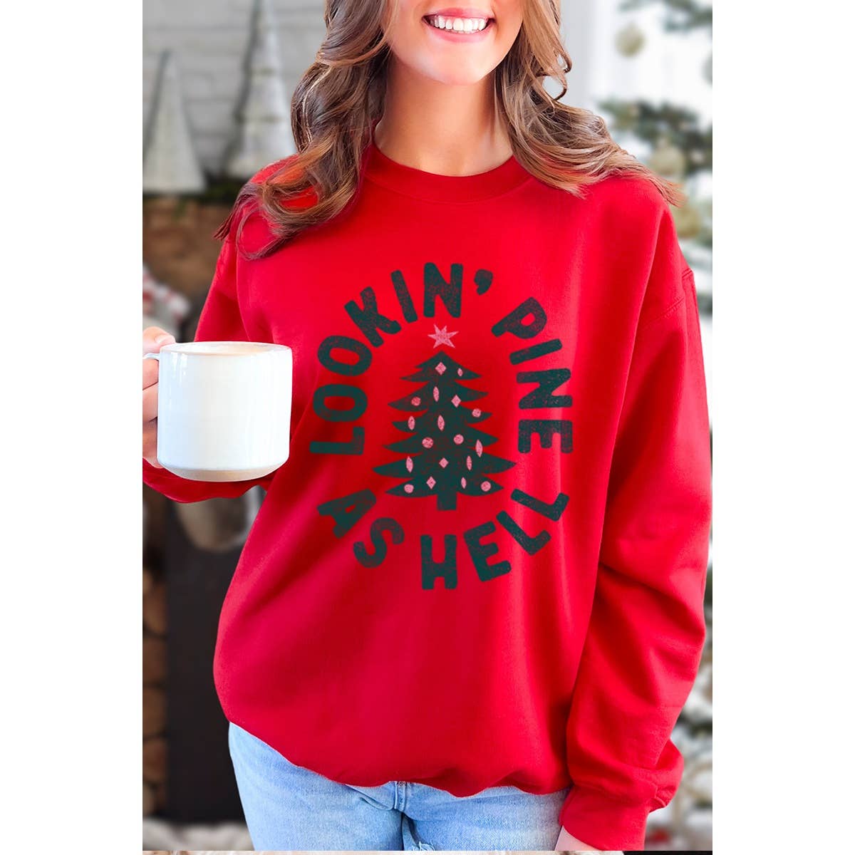 Illustrated Society - Wholesale Sweatshirt - Women's - LOOKIN PINE AS HELL VINTAGE GRAPHIC SWEATSHIRTS5