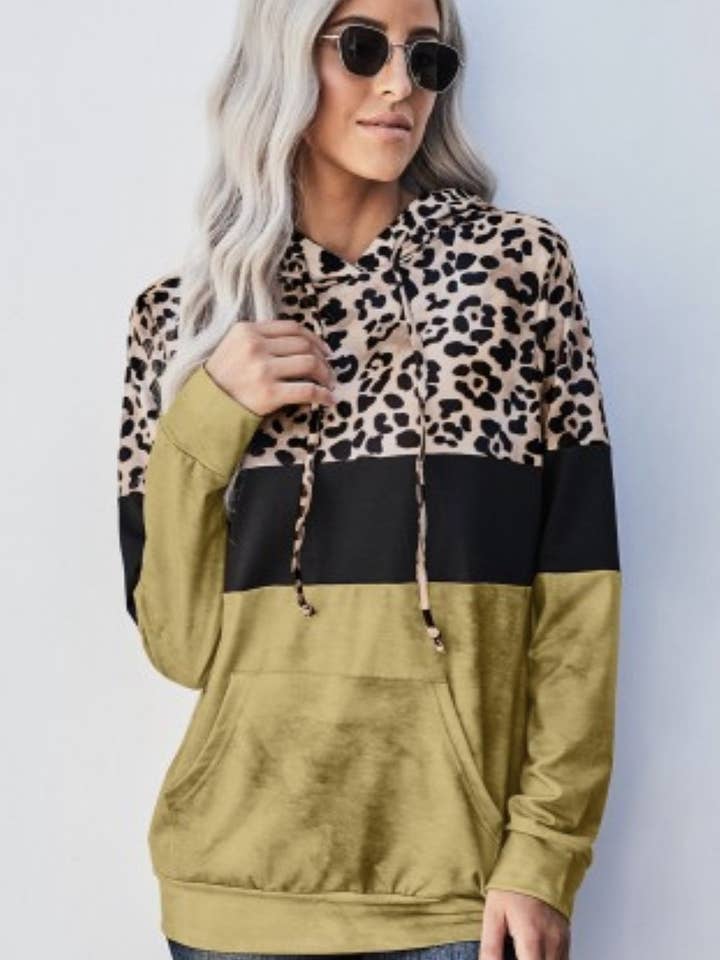 Leopard Pull Over Hoodie for wholesale by Tracie's