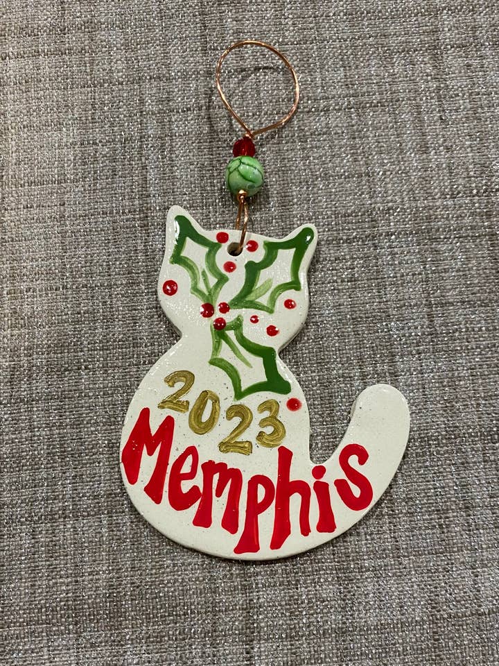 Cat Handcrafted Ornament for wholesale by Melony Designs