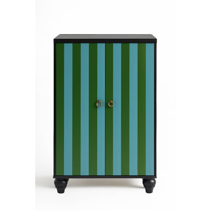 Credenza armadio 2 ante mdf righe verdi e blu per la vendita all'ingrosso da parte di Really Nice Things