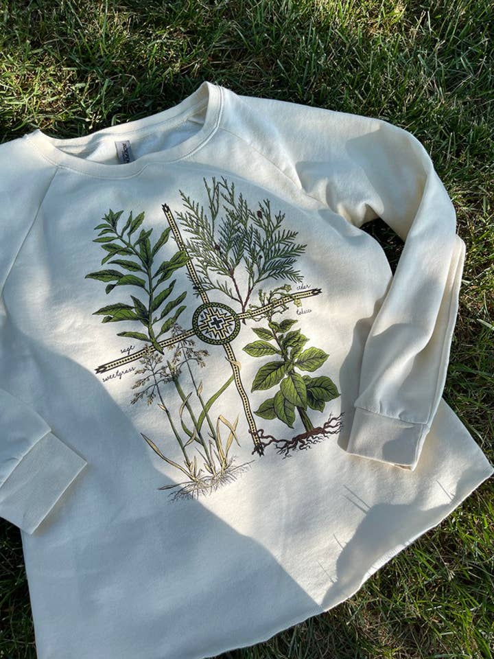 The NTVS - Wholesale Graphic Sweatshirt - Women's - Sacred Plants - Women's Wave Wash Crewneck Sweatshirt2