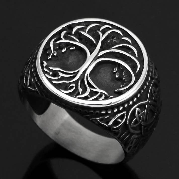 Anel Vintage Nórdico Viking Árvore da Vida Nó Celta por atacado de Gemcohub
