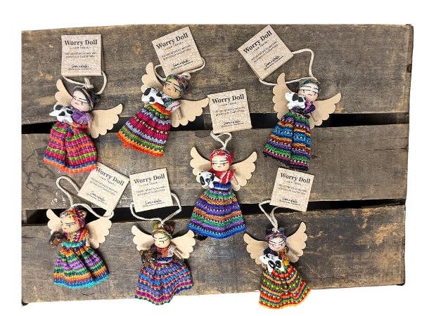 Sam & Nala | intentional style for pets & their people - Vente Objets de décoration - Poupée d'Inquiétude Ange + Chien – Ornement Tissé à la Main & Souvenir3