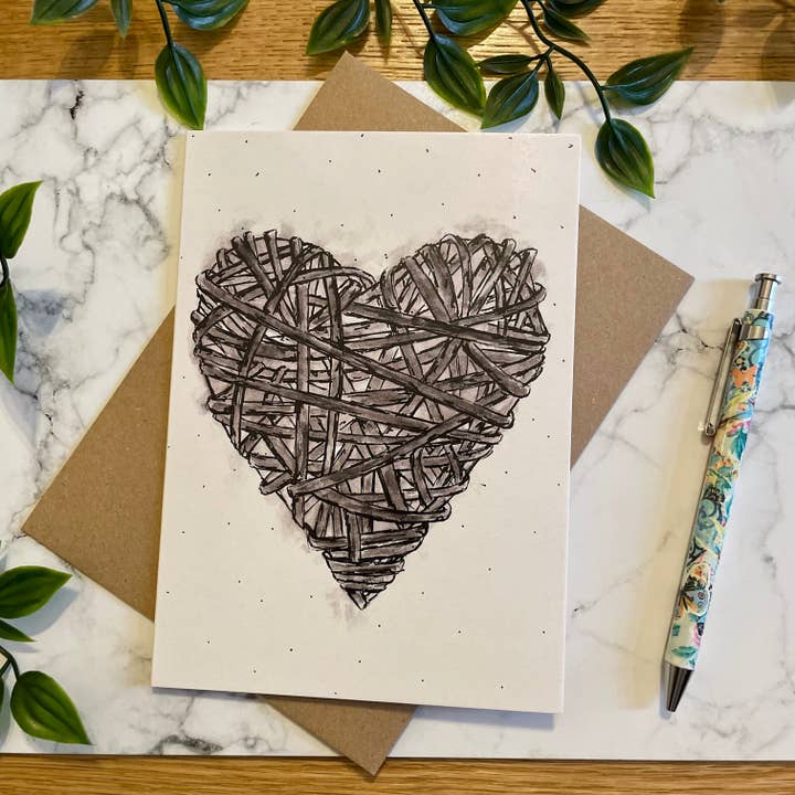 Korg Hjärta - Grå för wholesale av Crafty Tinks