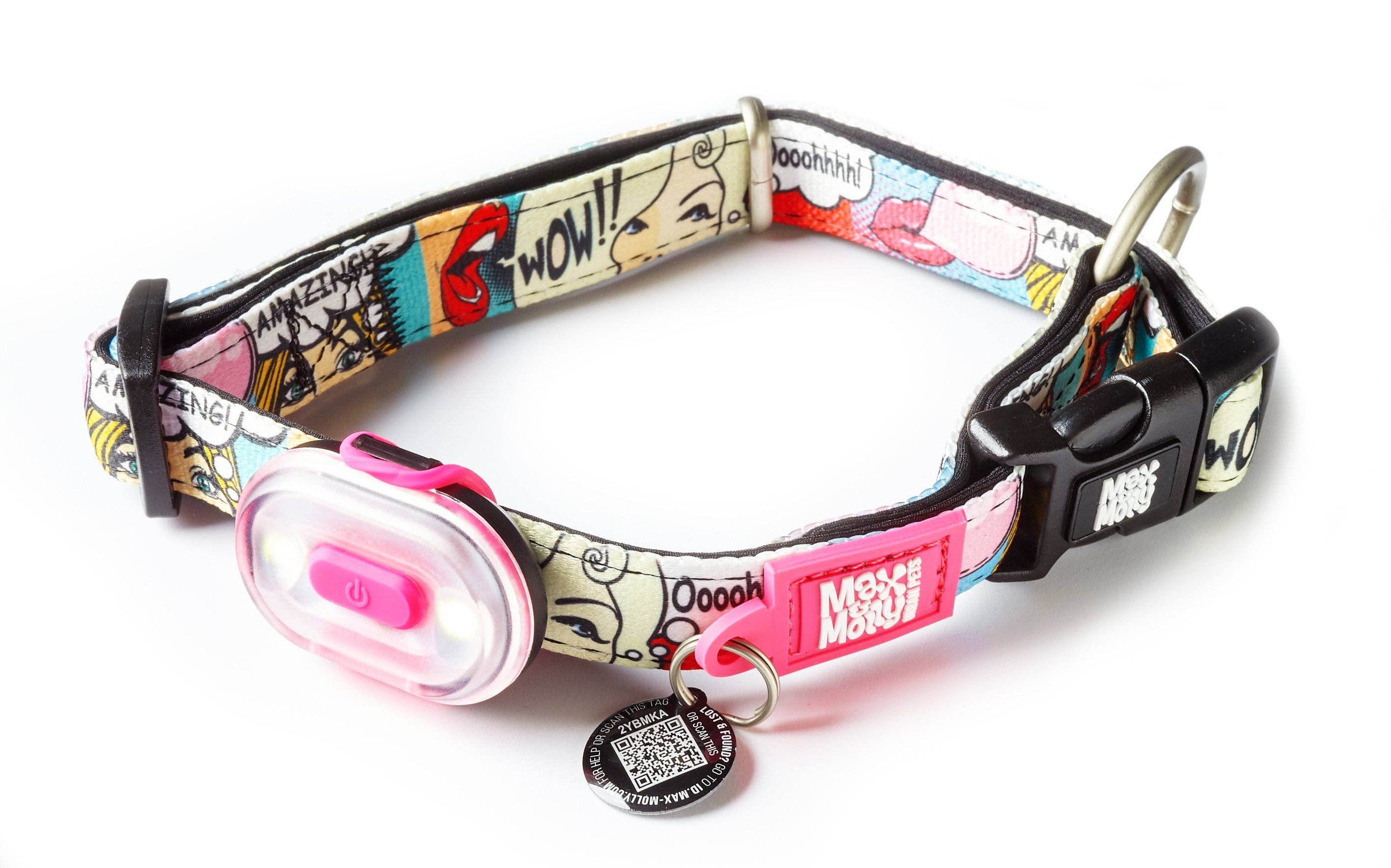 Max & Molly - Wholesale Pet Collar - Dog - Matrix Ultra LED - Dog Safety light Pink3