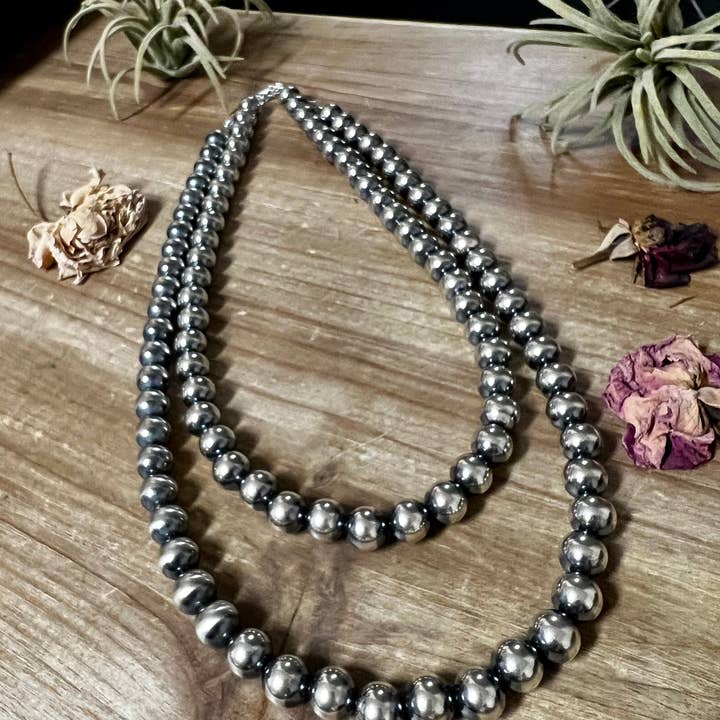 The Bijoux FAB - Wholesale Beaded/Pearl Necklace - 10 mm Sterling Silver Pearls necklace