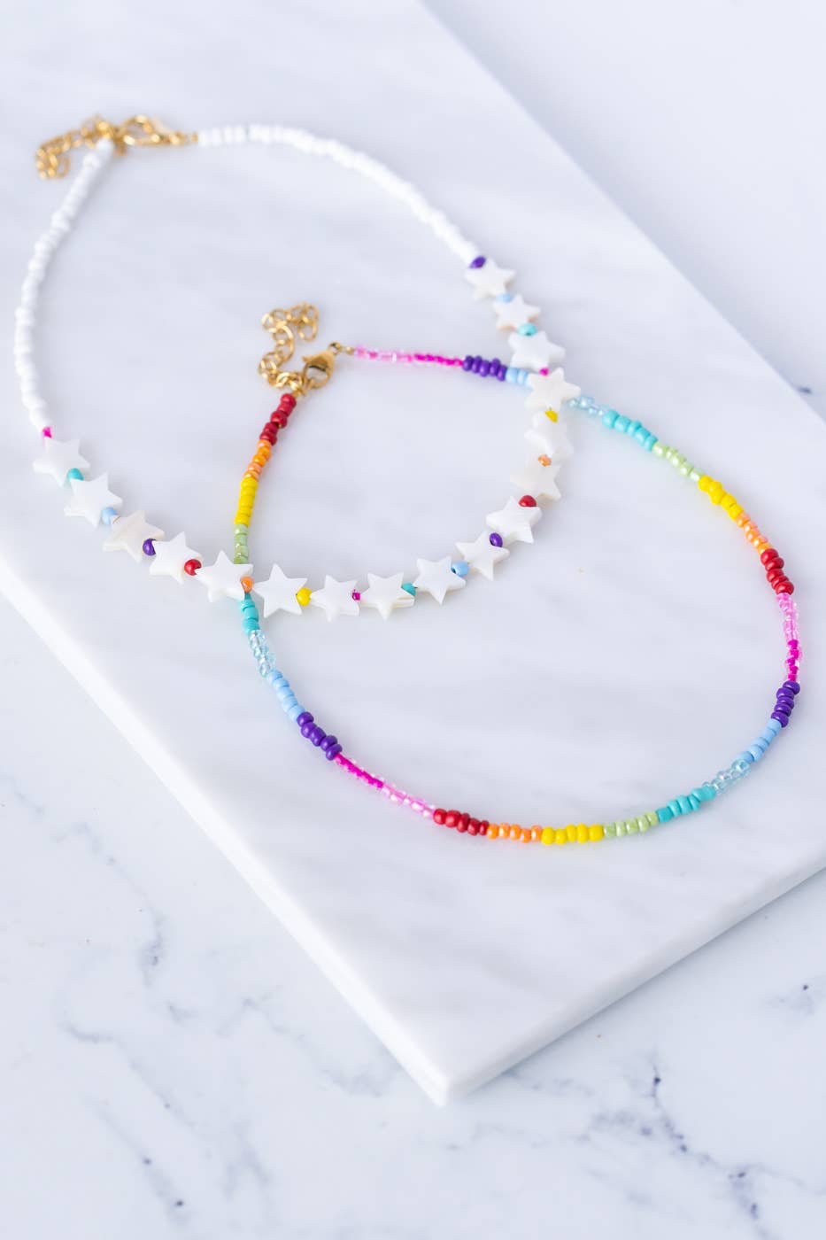Goupi – wholesale Beaded/pearl necklace – Rainbow Choker and Star Multi Color Necklaces3