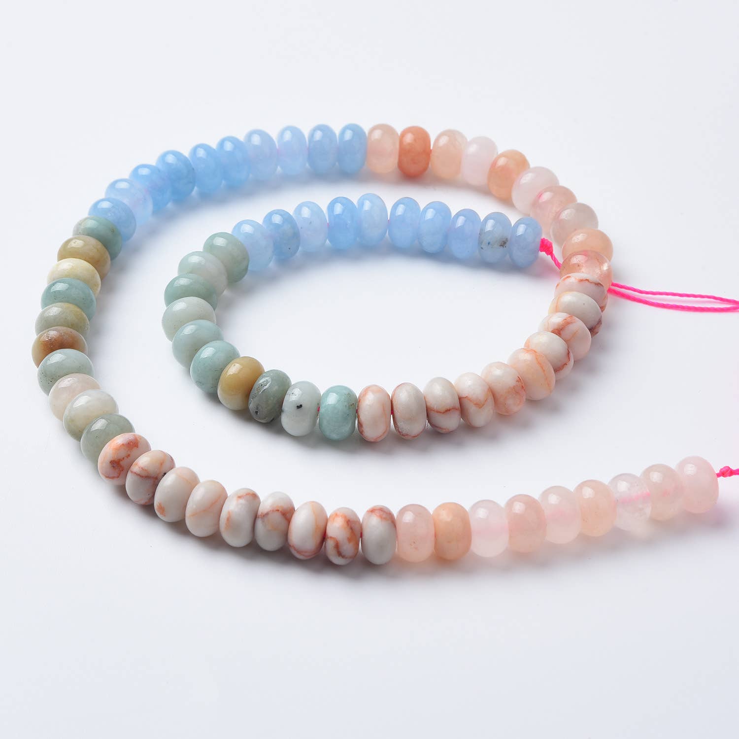 Beads Creation - Wholesale Beads - Amazonite Rondelle Beads 5x8mm – Multi Color GRN5033