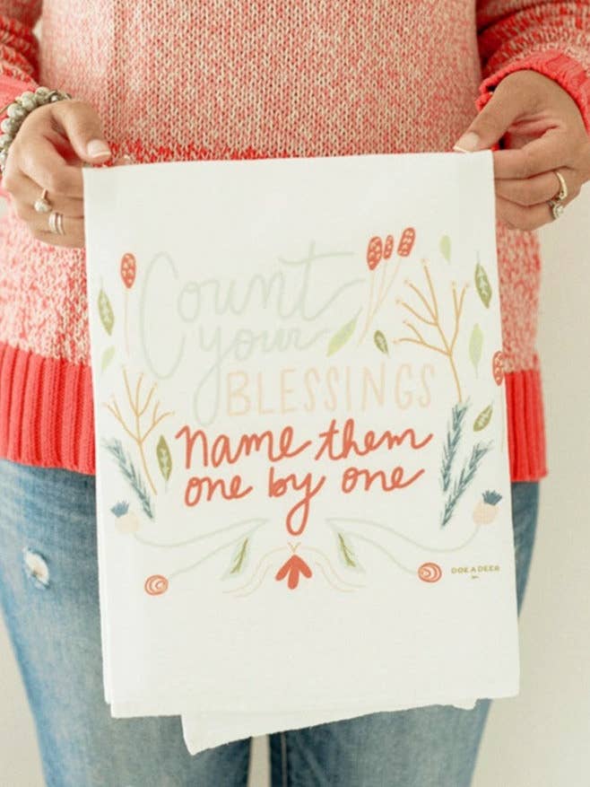 Count Your Blessings - Flour Sack Towel for wholesale by Doe A Deer
