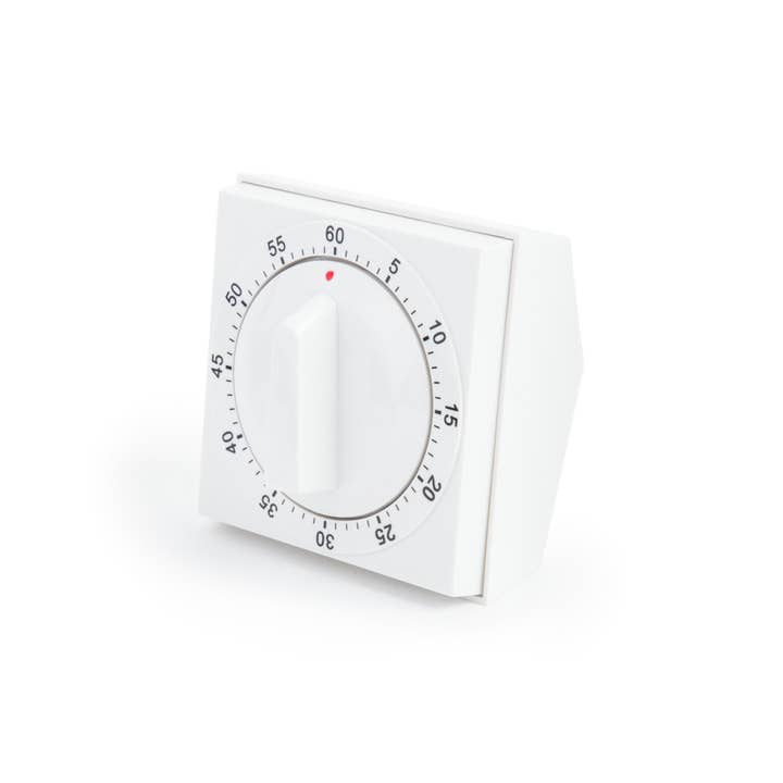 Fox Run Brands - Wholesale Timer - Fox Run Square Timer, 60-Minute, White, 2" x 2.75" x 3"2
