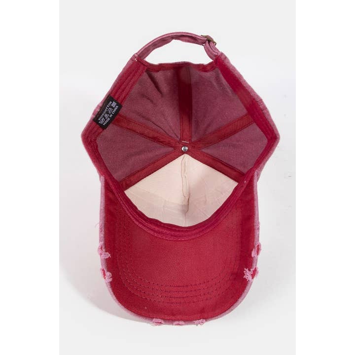 Collections by Fame Accessories - Wholesale Baseball Cap - Women's - Pickle Baller Distressed Denim Trucker Hat
