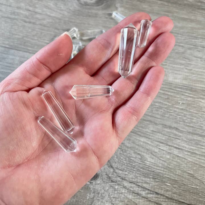 Mini Clear Quartz Wand – Multi-Cut & Faceted Healing Crystal Point for wholesale by Keystone Crystals