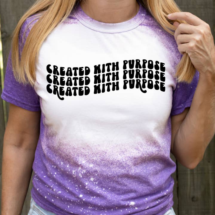 Created With Purpose Christian Graphic T-Shirt for wholesale by Londas Trendy Tees