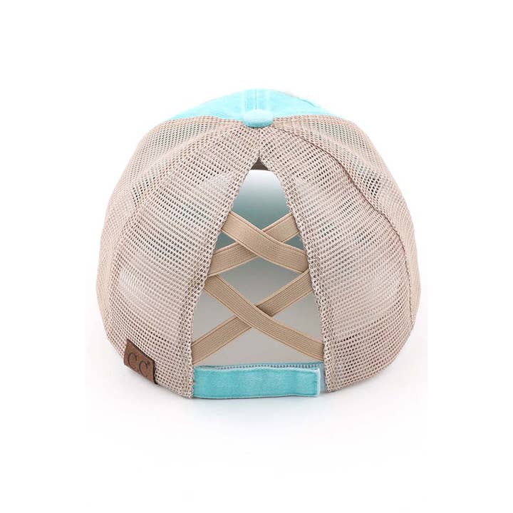 Hana - Wholesale Ponytail Cap - Women's - C.C Aloha Beaches Patch Distressed Pony Cap7