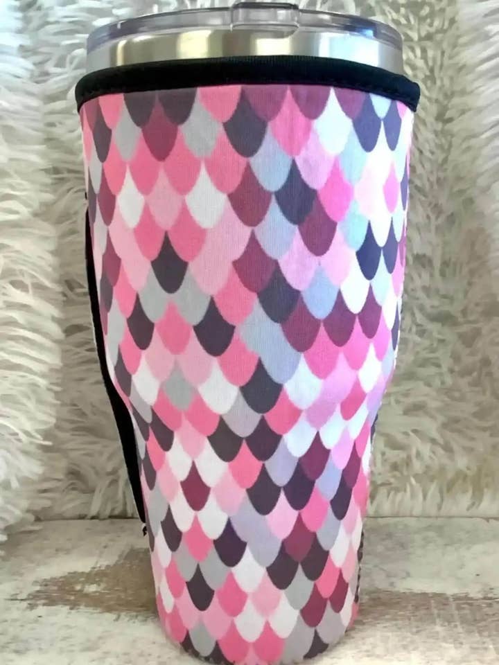 20 OZ Pink Mermaid Cup Cover Sip Sleeve Fits 20-32 OZ Cups for wholesale by Sip Sleeves ~ Insulated Cup Sleeves and Drink Accessories