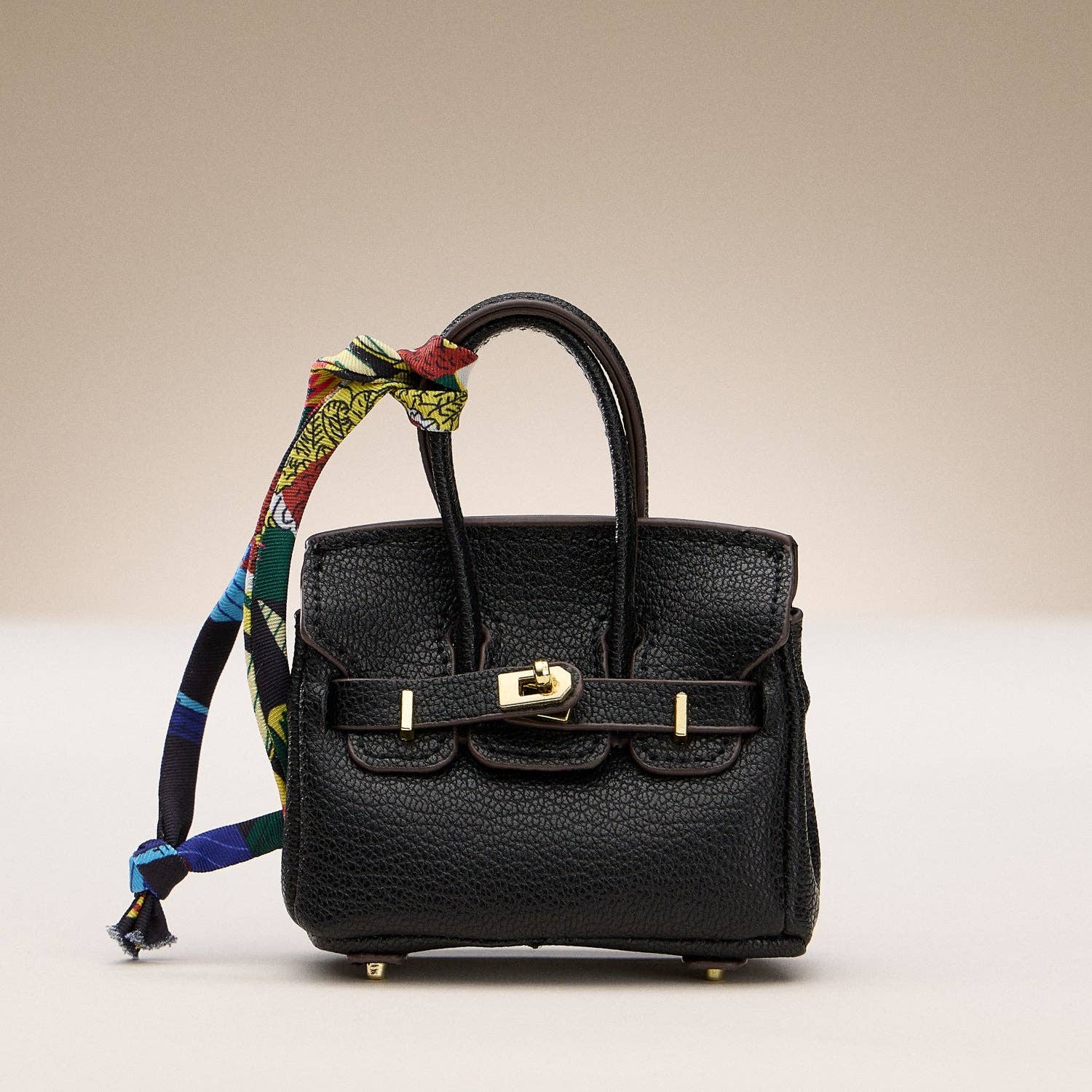 Frem - Wholesale Purse/Bag Accessory - Women's - Mini Faux Leather Bag Charm with Scarf Detail4