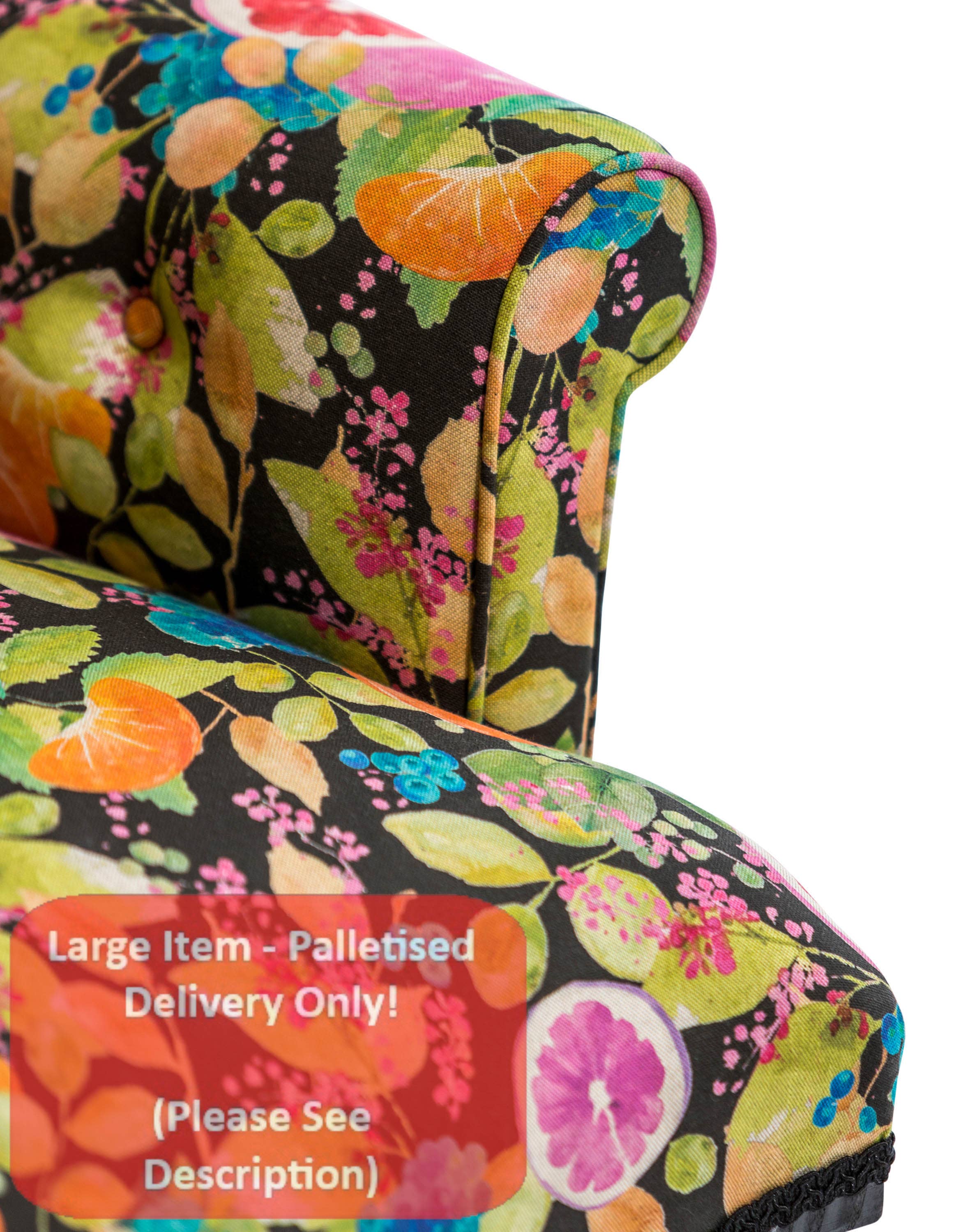 McGowan & Rutherford Ltd – wholesale Chair – Handmade Citrus Fruit Button Back Occasional Chair UK1