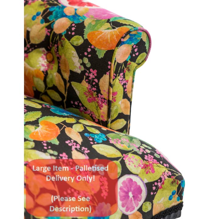 McGowan & Rutherford Ltd – wholesale Chair – Handmade Citrus Fruit Button Back Occasional Chair UK1