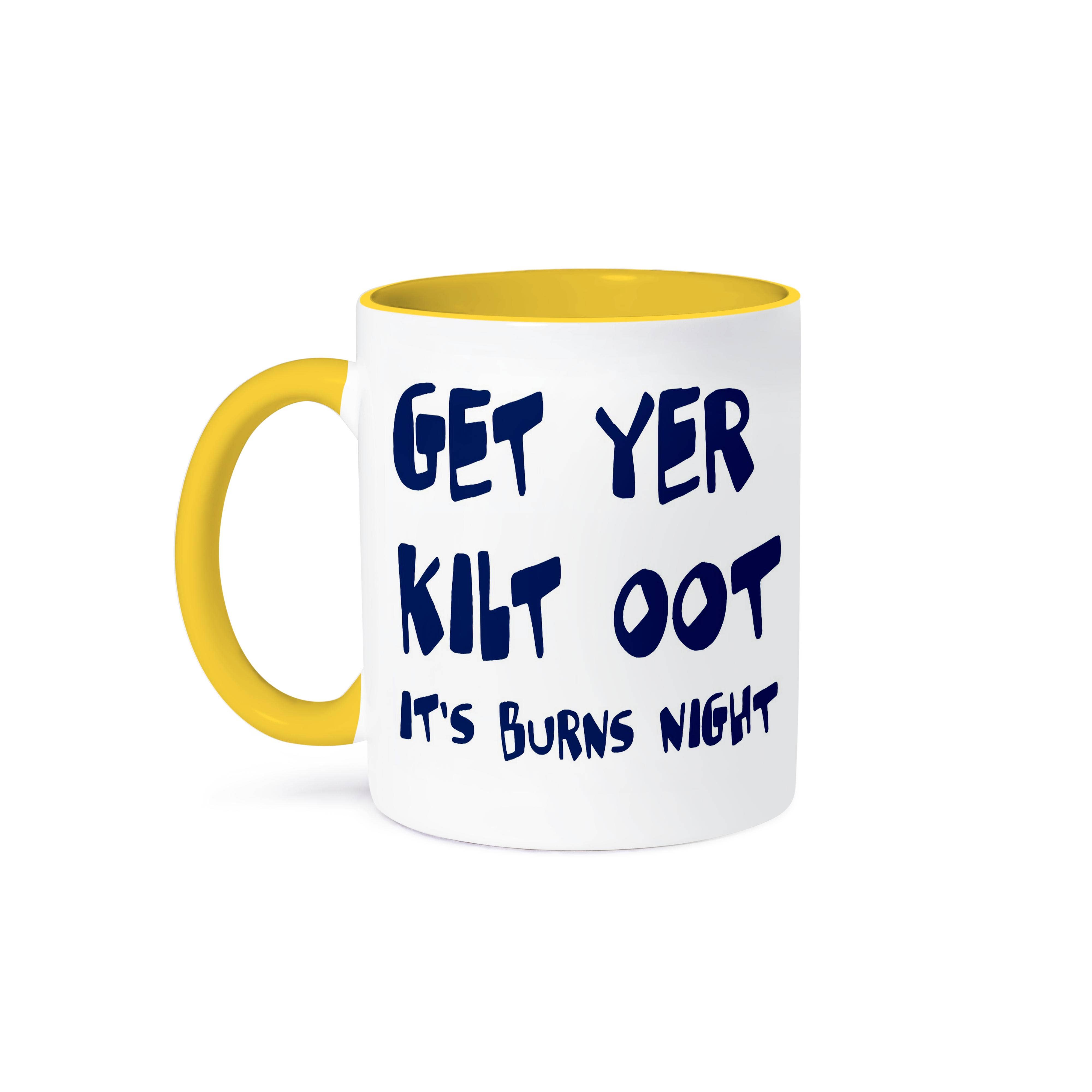 3dRose - Wholesale Koffiemok - 3dRose, Haal je Kilt tevoorschijn, het is Burns Night Blauwe Tekst, Mok0