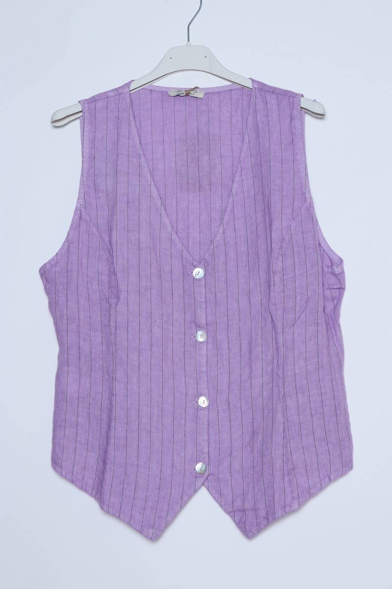 LÉA & LUC - Wholesale Button Down Shirt - Women's - Sleeveless shirt in 100% Linen REF. 517015