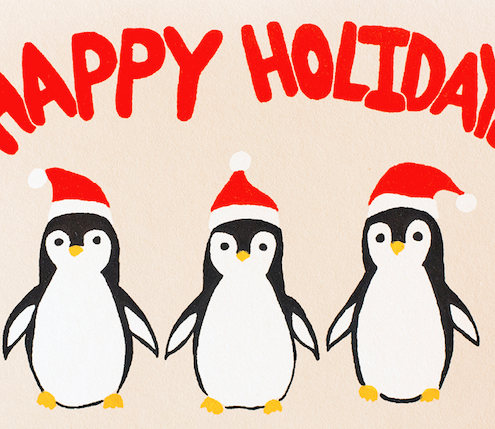 Alphabet Studios - Wholesale Season's Greetings Card - HOLIDAY PENGUINS GREETING CARD1