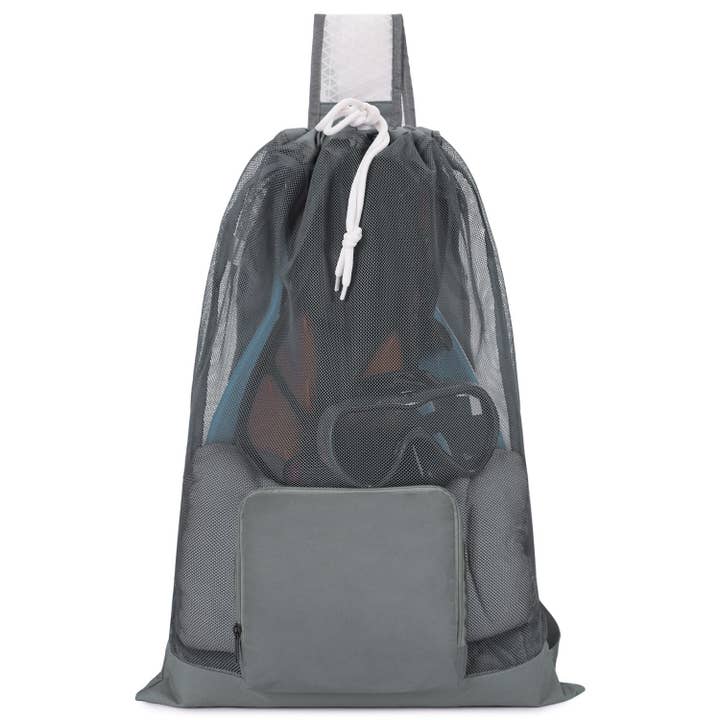 wandf - Wholesale Beach Bag - Mesh Drawstring Bag Swim Bag Quick-Dry Shoulder Strap19