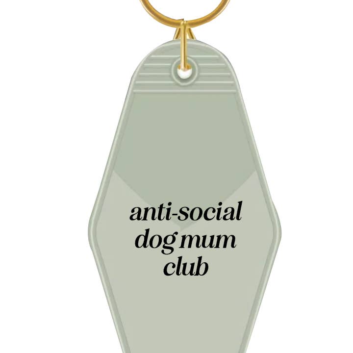 Anti-Social Dog Mum - Motel Keyring (6 Colour Options) for wholesale by Olive and Clive