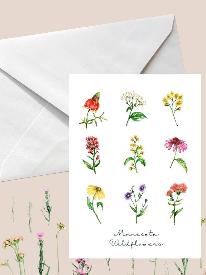 Botanical Wildflower Watercolor Greeting Card #16 for wholesale by Wild Botanical Atelier