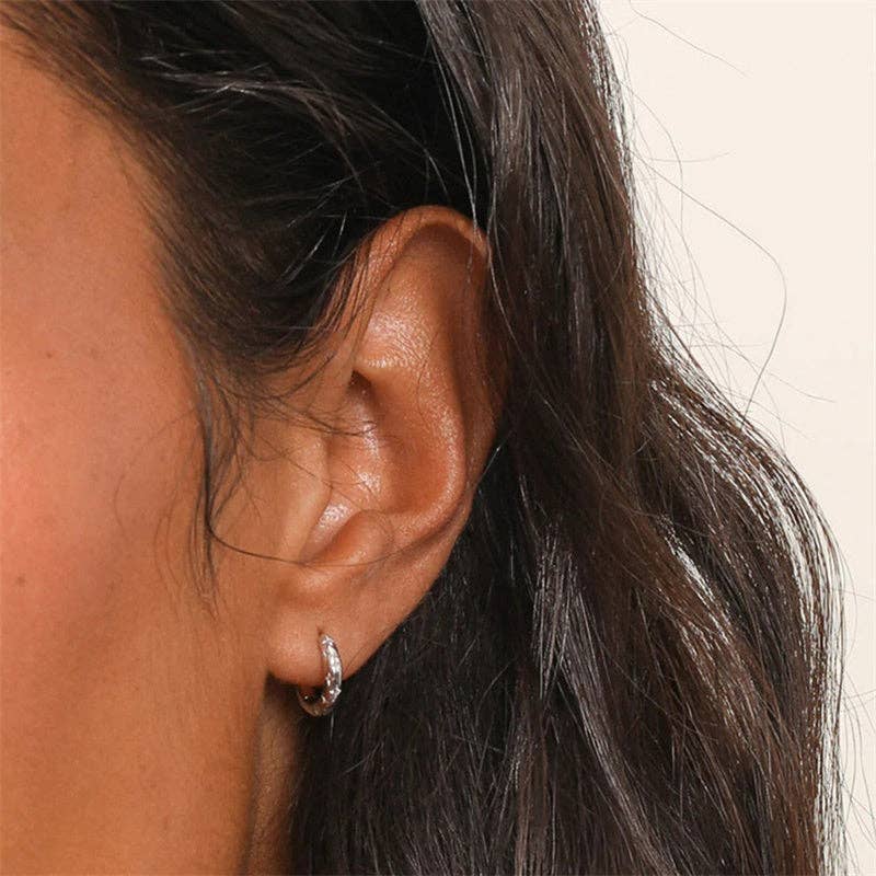 Perimade & Co. LLC - Wholesale Huggie Earrings - Dainty Gold Star Huggie Hoop Earrings in 925 Sterling Silver8