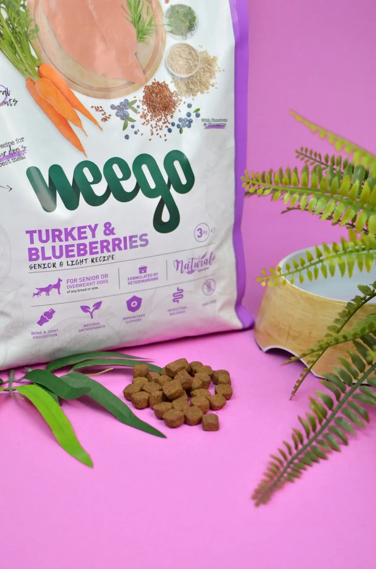 Weego – comida - Cão por atacado – Weego Dog Food Turquia e Mirtilos6