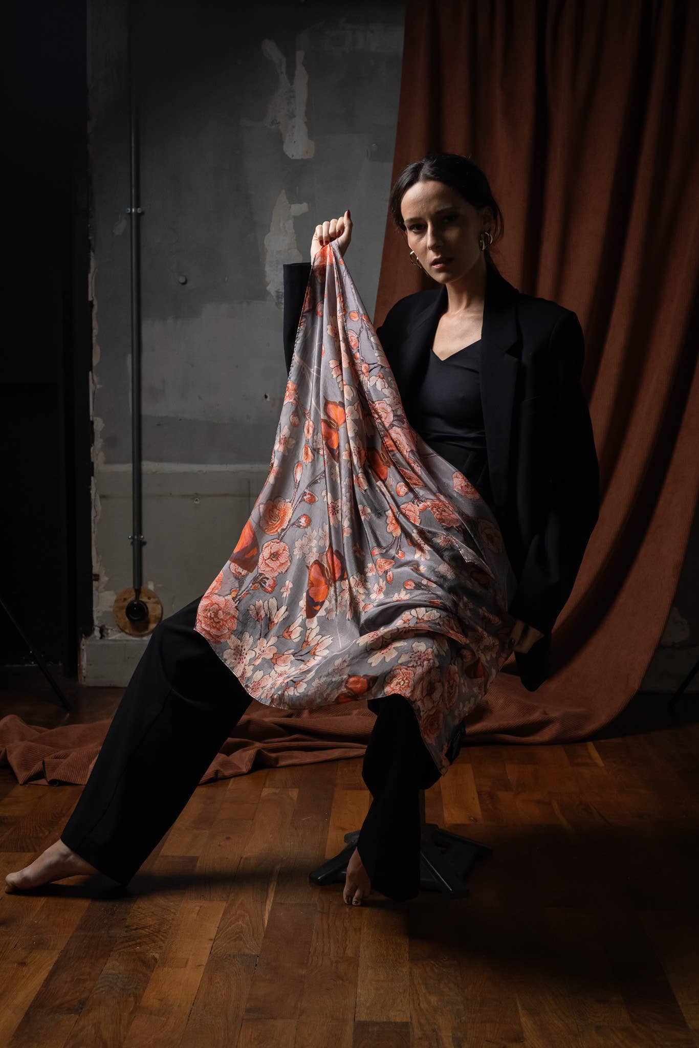 FST le french studio - Wholesale Scarf - Women's - Modal square 90x90cm printed LICHEN2