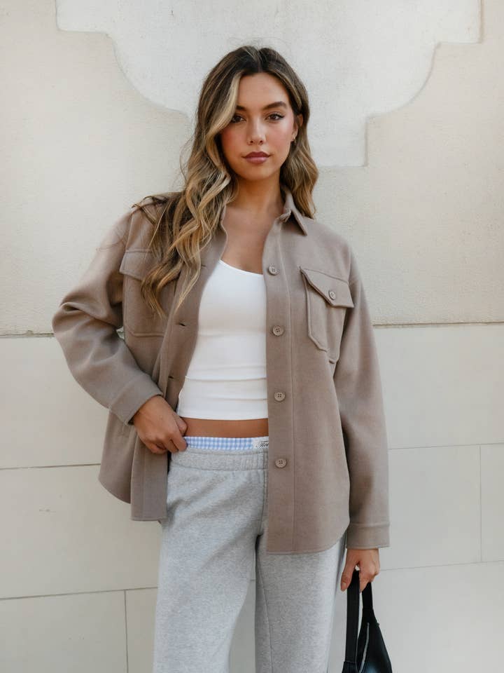 Sobrecamisa com gola de lã sintética BIRKEN por atacado de TICTOC