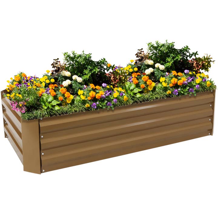 Sunnydaze Decor - Wholesale Planter Box - Steel Rectangle Raised Garden Bed - 48 in - Brown6