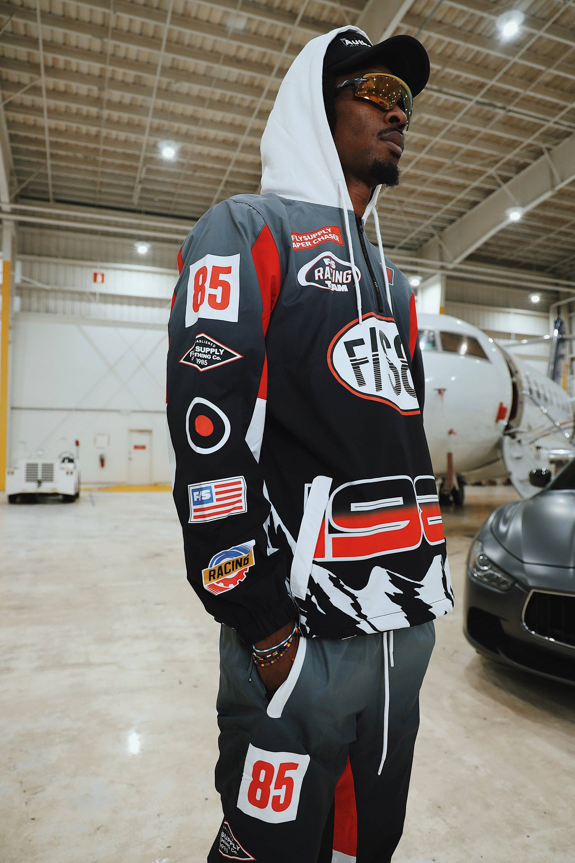 Black Paperchaser Windbreaker Pullover (Black) for wholesale on Faire12