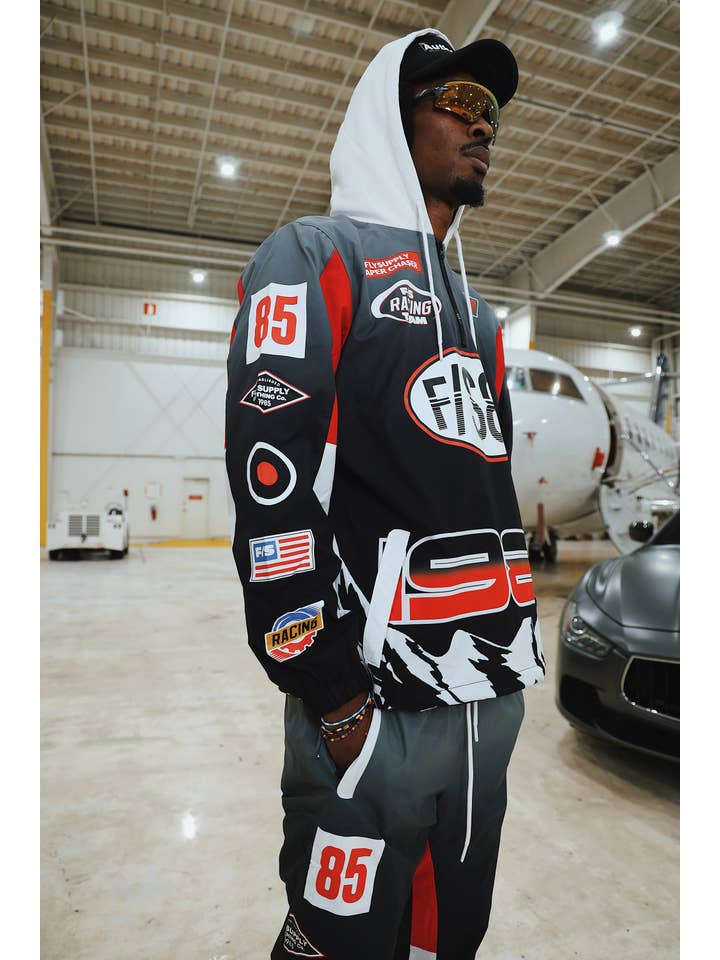 Black Paperchaser Windbreaker Pullover (Black) for wholesale on Faire12